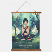 ナチュラルフォレストヨガ瞑想霊気マスター引用文 吊り下げ型タペストリー (正面)