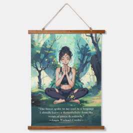 ナチュラルフォレストヨガ瞑想霊気マスター引用文 吊り下げ型タペストリー