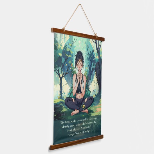 ナチュラルフォレストヨガ瞑想霊気マスター引用文 吊り下げ型タペストリー (傾斜あり)