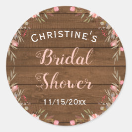 ナチュラルフラワーのウッドカントリー シックな結婚式のゲストへのおもてなしギフト ラウンドシール