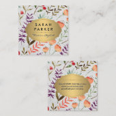 ナチュラルフラワーイラストレーション スクエア名刺 (正面/裏面)