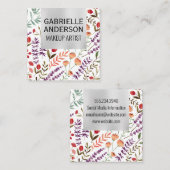 ナチュラルフラワーイラストレーション スクエア名刺 (正面/裏面)