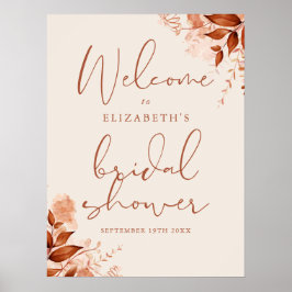 ナチュラルフラワーウェディングシャワー ウェルカムサイン ポスター