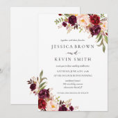 ナチュラルフラワーウェディング招待状-03 招待状 (正面/裏面)