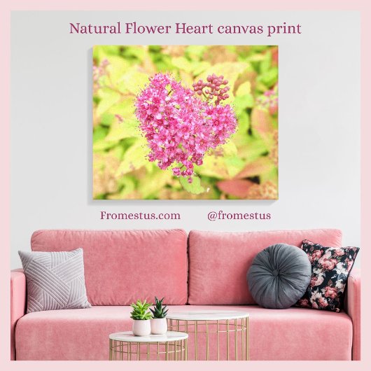 ナチュラルフラワーハート – 矢印でピアス。 キャンバスプリント