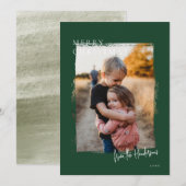 ナチュラルフレーム 現代のホリデー フォト カード (正面/裏面)