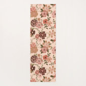 ナチュラルフローラピーチグリーンパターンつる植物花 ヨガマット (裏面)