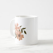 ナチュラルフローラピーチブラウンモチーフグリーンつる植物 コーヒーマグカップ (正面左)