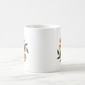 ナチュラルフローラピーチブラウンモチーフグリーンつる植物 コーヒーマグカップ (中央)