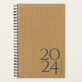 ナチュラルブラウンのダンボール週刊紙 プランナー手帳 (正面)