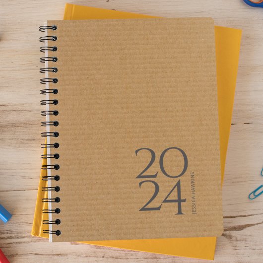 ナチュラルブラウンのダンボール週刊紙 プランナー手帳