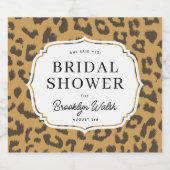 ナチュラルブラウンアニマルプリントブライダルシャワー スパークリングワインラベル (シングルラベル)