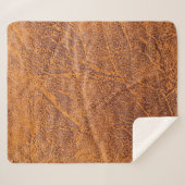 ナチュラルブラウンレザーテクスチャ、レザー、スキー シェルパブランケット (正面(横))