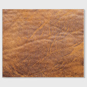 ナチュラルブラウンレザーテクスチャ、レザー、スキー ラッピングペーパー (フラット)