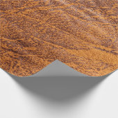 ナチュラルブラウンレザーテクスチャ、レザー、スキー ラッピングペーパー (角)