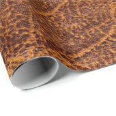 ナチュラルブラウンレザーテクスチャ、レザー、スキー ラッピングペーパー (ロールコーナー)