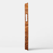 ナチュラルブラウンレザーテクスチャ、レザー、スキー Case-Mate iPhoneケース (裏面 / 右)