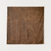 ナチュラルブラウンレザー:テクスチャ付き背景 タペストリー (正面(横))