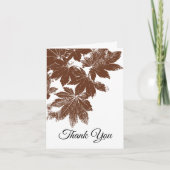 ナチュラルブラウン紅葉悔やみや弔慰ありがとう サンキューカード (正面)