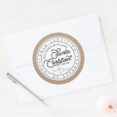 ナチュラルブラウン紙サンタ認定配送シール ラウンドシール (封筒)