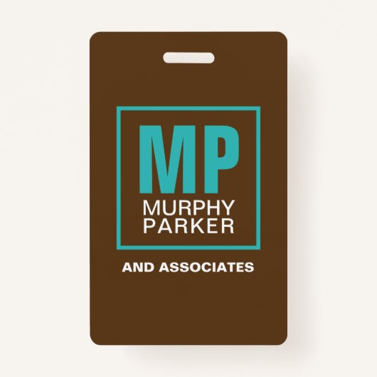 ナチュラルブラウン自然ターコイズモノグラムのロゴ写真 バッジ (裏面)