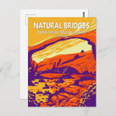 ナチュラルブリッジズナショナルモニュメントユタヴィンテージ ポストカード (正面/裏面)