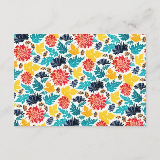 ナチュラルブルーイエローウォーター色ひまわり結婚の花 エンクロージャーカード (裏面)