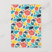 ナチュラルブルーイエローウォーター色ひまわり結婚の花 エンクロージャーカード (裏面)