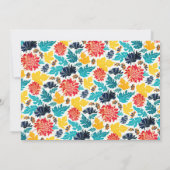 ナチュラルブルーイエローウォーター色ひまわり結婚の花 セーブザデート (裏面)