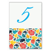 ナチュラルブルーイエローウォーター色ひまわり結婚の花 テーブルナンバー (裏面)