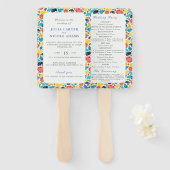 ナチュラルブルーイエローウォーター色ひまわり結婚の花 ハンドファン (正面&裏面)