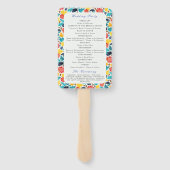 ナチュラルブルーイエローウォーター色ひまわり結婚の花 ハンドファン (裏面)