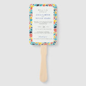 ナチュラルブルーイエローウォーター色ひまわり結婚の花 ハンドファン (正面)