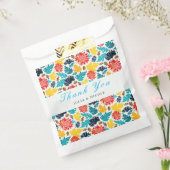 ナチュラルブルーイエローウォーター色ひまわり結婚の花 フェイバーバッグ (封をした状態)