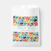 ナチュラルブルーイエローウォーター色ひまわり結婚の花 フェイバーバッグ (正面)