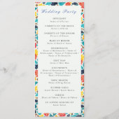 ナチュラルブルーイエローウォーター色ひまわり結婚の花 プログラム (裏面)