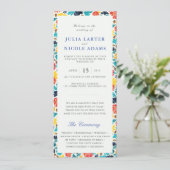 ナチュラルブルーイエローウォーター色ひまわり結婚の花 プログラム (スタンド正面)