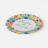 ナチュラルブルーイエローウォーター色ひまわり結婚の花 ペーパープレート (アングル)