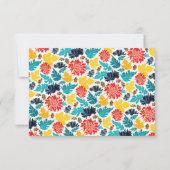 ナチュラルブルーイエローウォーター色ひまわり結婚の花 出欠カード (裏面)