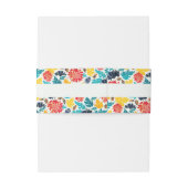 ナチュラルブルーイエローウォーター色ひまわり結婚の花 招待状ベリーバンド (裏面例)