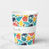 ナチュラルブルーイエローウォーター色ひまわり結婚の花 紙コップ (裏面)