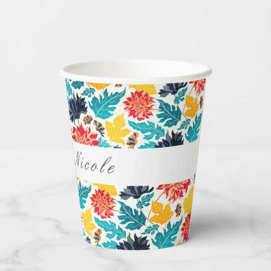 ナチュラルブルーイエローウォーター色ひまわり結婚の花 紙コップ (裏面)