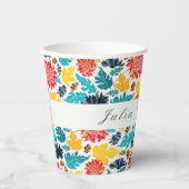 ナチュラルブルーイエローウォーター色ひまわり結婚の花 紙コップ (正面)