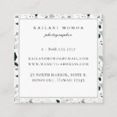 ナチュラルブルーモダンテラゾパターン スクエア名刺 (裏面)