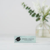 ナチュラルブルーリネングラッドキャップ卒業インサート スキニー名刺 (スタンド正面)