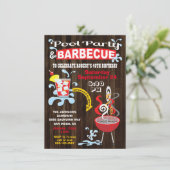 ナチュラルプールとBBQパーティーの招待状 招待状 (スタンド正面)