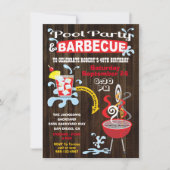 ナチュラルプールとBBQパーティーの招待状 招待状 (正面)