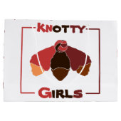 ナチュラルヘアの結び目を結んだ女の子黒人女性 ラージペーパーバッグ (裏面)