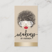 ナチュラルヘアサングラスモダン化粧アーティストサロン 名刺 (正面)