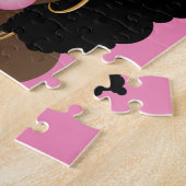 ナチュラルヘア美しい、ポッピングバブルガム、ピンク ジグソーパズル (側面)